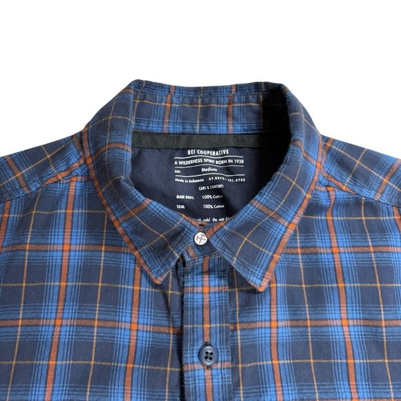 REI Co-op Wallace Men's Blue Plaid Shirt, size Medium - Picture 5 of 9
